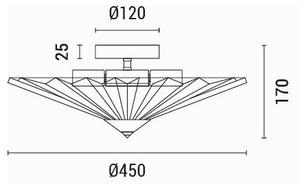 Плафон 5xE14/15W/230V сив