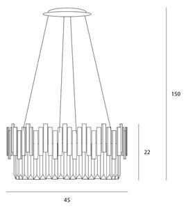 MAXLIGHT P0368 - Пендел TREND 8xE14/40W/230V Ø 45 см златист