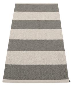 Антрацитна и кремава пътека за открито и закрито 70x150 cm Bob Charcoal Linen – Pappelina