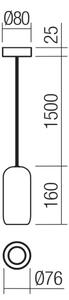 Redo 01-3474 - Пендел BOOM 1xGU10/10W/230V Ø 7,6 см черен
