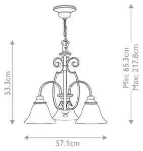 Hinkley HK-CELLO3 - Пендел CELLO 3xE27/60W/230V