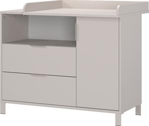 Кремав детски скрин с маса за преповиване 115x102x77 cm Alkmaar – Germania