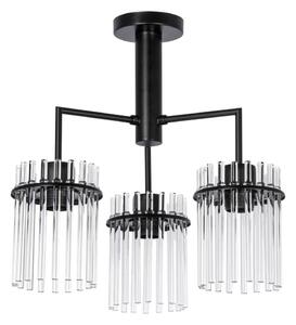 Висящ полилей 3xE27/60W/230V черен/прозрачен