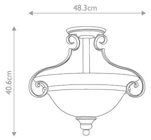 Hinkley HK-CELLO-SF - Полилей за повърхностен монтаж CELLO 2xE27/60W/230V