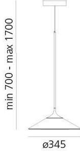 Artemide 0352030A-LED Димируем пендел ORSA LED/20W/230V 3000K Ø 24,5 см