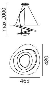 Artemide 1249020A -LED Димируем пендел PIRCE LED/27W/230V 3000K златист