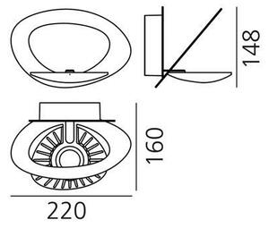 Artemide 1248020A - LED Димируем аплик PIRCE LED/27W/230V 3000K златист