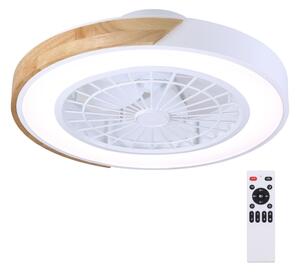 Brilagi-LED димируемо осветително тяло с вентилатор LED/30W/230V 3000-6500K бяло/дъб + дистанционно управление