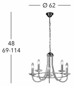 Kolarz 330.85.8C - Кристален полилей IMPERIAL 5xE14/60W/230V златен