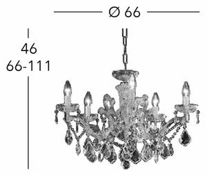 Kolarz 3149.85.3.KoT - Кристален полилей MARIA LOUISE 5xE14/40W/230V 24K злато