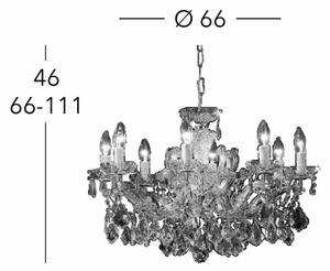 Kolarz 3149.88.3.KoT - Кристален полилей MARIA LOUISE 8xE14/40W/230V 24K злато