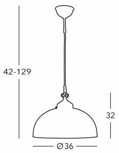 Kolarz 731.32.102 - Пендел NONNA 1xE27/75W/230V Ø 36 см елен зелен