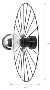 Аплик MONTANA 1xE27/15W/230V Ø 45 cm черен