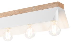 Плафон ESME 5xE27/15W/230V бял/дъб