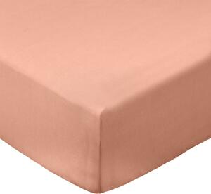Еластичен чаршаф теракотен от памук перкал 185x200 cm Cotton Percale – Bianca