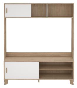 TV комплект от дъбов декор в бял и естествен цвят 159x181x48 cm Ikast – Tvilum