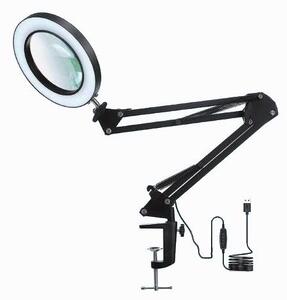 LED Димируема настолна лампа с лупа LED/22W/5V черен