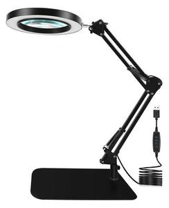 LED Димируема настолна лампа с лупа LED/11W/5V черен