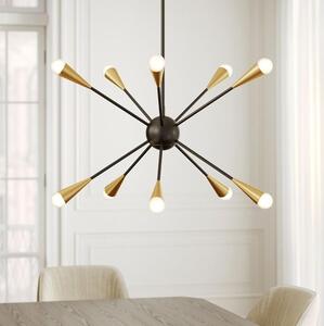 Feiss FE-JAX10-MB - LED Полилей JAX 10xG9/3W/230V черен/златист