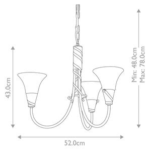 Elstead EM3-COPPER - Пендел EMILY 3xE14/40W/230V