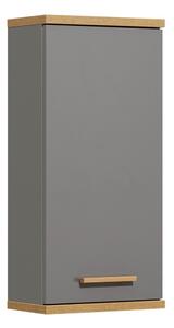 Сив стенен шкаф за баня от декор от дъб 35,5x74,5 cm Quickset 924 – Pelipal
