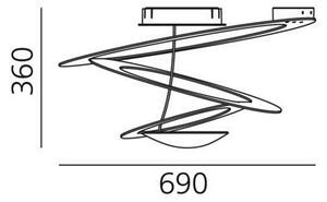 Artemide 1255120A - LED Димируем плафон PIRCE LED/44W/230V 3000K златист