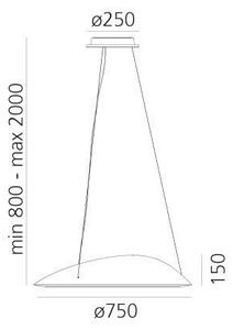 Artemide 1401010APP-LED Димируем пендел AMELUNA LED/41W/230V 3000K