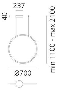 Artemide 1992010APP-LED Димируем пендел DISCOVERY LED/40W/230V 3000K антрацит