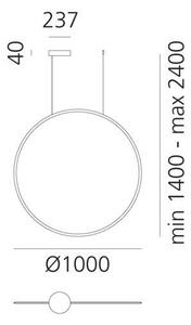 Artemide 1993010APP-LED Димируем пендел DISCOVERY LED/60W/230V 3000K антрацит