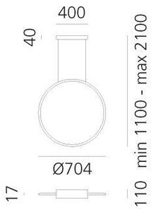 Artemide 1992330APP - LED RGBW Димируем пендел DISCOVERY LED/42W/230V черен