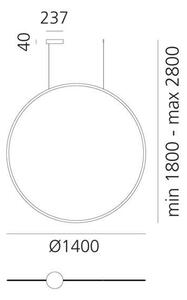 Artemide 1994010APP-LED Димируем пендел DISCOVERY LED/80W/230V 3000K антрацит