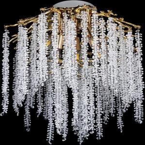 Повърхностно монтиран полилей 6xE14/60W/230V + 3xLED/3W Ø 54 см златист