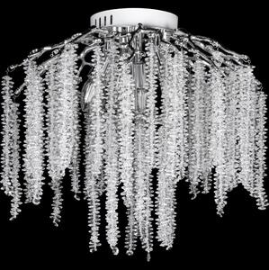 Полилей за повърхностен монтаж 6xE14/60W/230V + 3xLED/3W Ø 54 см лъскав хром