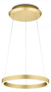 Knapstein LED висяща лампа Svea-L40, златист цвят, управление с жестове, Затъмняване, Злато / месинг, Дневна/трапезария, Алуминий, Модерен
