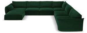Тъмнозелен кадифен ъглов диван (десен ъгъл/U форма) Vanda – Mazzini Sofas