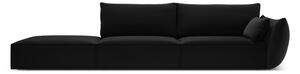 Черен кадифен диван десен ъгъл 264 cm Vanda – Mazzini Sofas