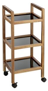 Рафт за баня от масивна акация в черен и естествен цвят 35x76,5 cm Fondi – Wenko