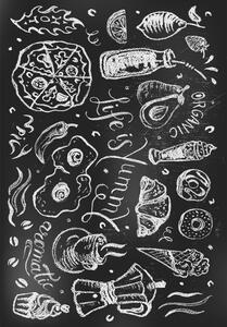 Черен килим подходящ за пране 50x80 cm Life Is Yummy – Vitaus
