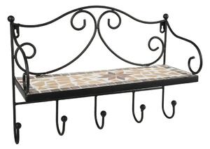 Черна метална стенна закачалка с рафт 42 cm Almeria – Garden Pleasure