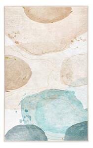 Кремаво-тюркоазен килим подходящ за пране 80x150 cm Puddle – Mila Home