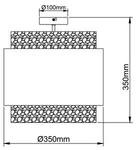 Brilliant - Плафон WATERLILLY 2xE27/60W/230V Ø 35 см сив
