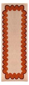Оранжева/в естествен цвят ръчно изработена вълнена пътека 80x230 cm Wiggle Wool – Flair Rugs