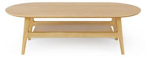 Масичка за кафе от декор от дъб в естествен цвят 60x130 cm Curved – Woodman