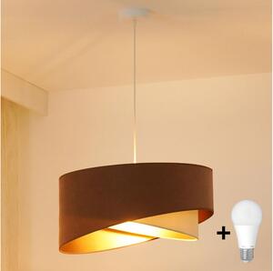 Brilagi - LED Пендел LYRA 1xE27/15W/230V кафяв/кремав/златист
