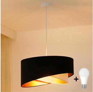 Brilagi - LED Пендел LYRA 1xE27/15W/230V черен/кремав/златист