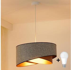 Brilagi - LED Пендел LYRA 1xE27/15W/230V сив/кремав/златист