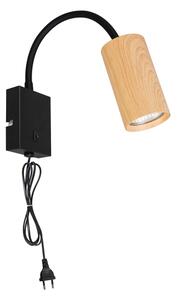 Brilagi - Гъвкав аплик SELE 1xGU10/30W/230V черен/дъбов декор