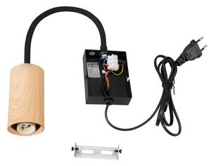 Brilagi - Гъвкав аплик SELE 1xGU10/30W/230V черен/дъбов декор