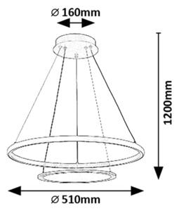 Rabalux 72040 - LED Димируем пендел JASERO LED/42W/230V 3000-6500K + д.у
