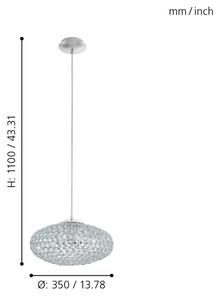 Eglo 95286 - Пендел CLEMENTE 1xE27/60W/230V
